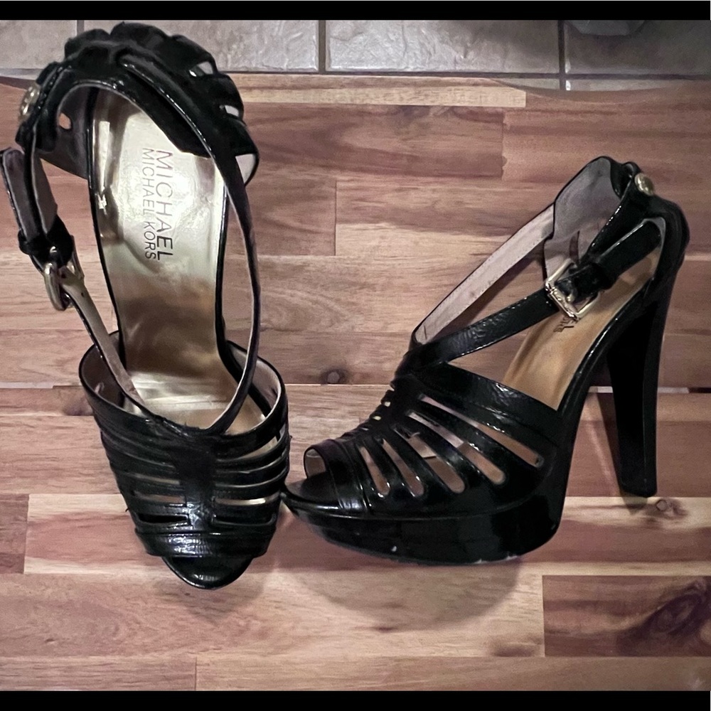 Michael Kors, 8, black platform heels